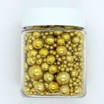 Огледални перли 50гр - Златни
